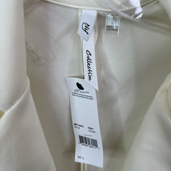 NWT Ny Collection Women’s Blazer 3/4 Sleeve Off White Size Large #641 - Picture 9 of 12